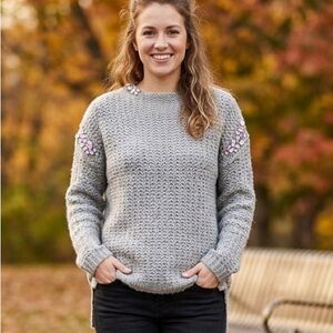 Vintage Lara Knit Kid Mohair Crystals Embellished Sweater M